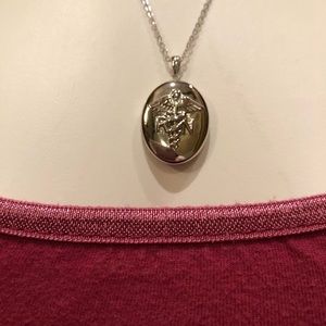 Sterling Silver RN locket and chain